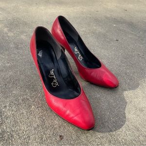 Vintage De Liso Women’s Leather Red Heels